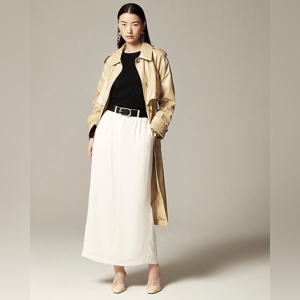 NWT J CREW Trouser maxi skirt in viscose crepe in Ivory - Picture 3 of 8